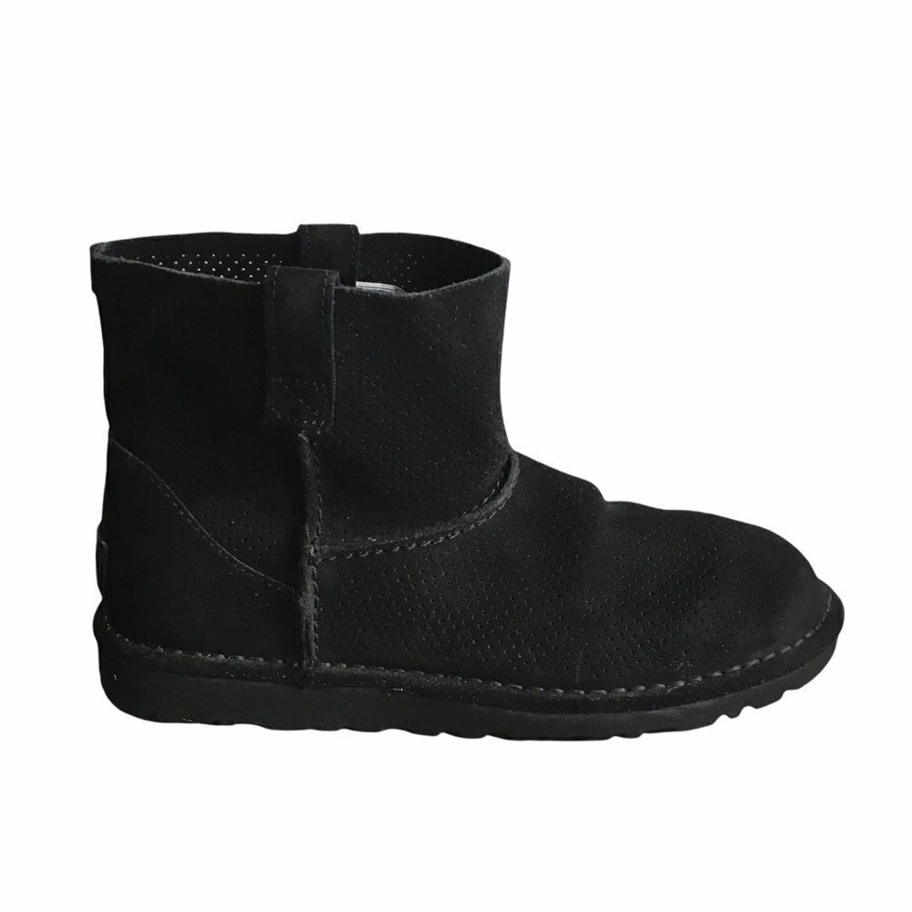UGG Women’s Classic Unlined Mini Perf Ankle Boots Black Suede 8